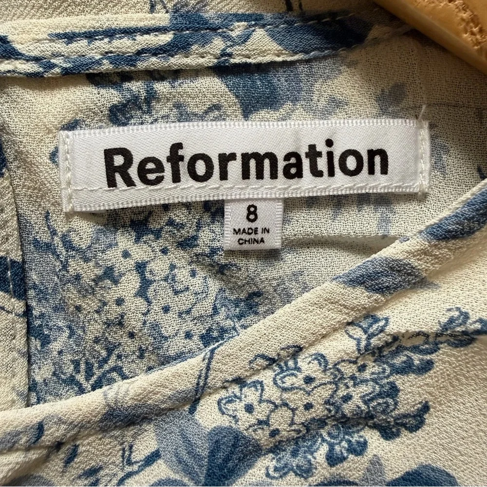 Reformation Carolena Dress Pompadour Size 8 - Picture 8 of 10